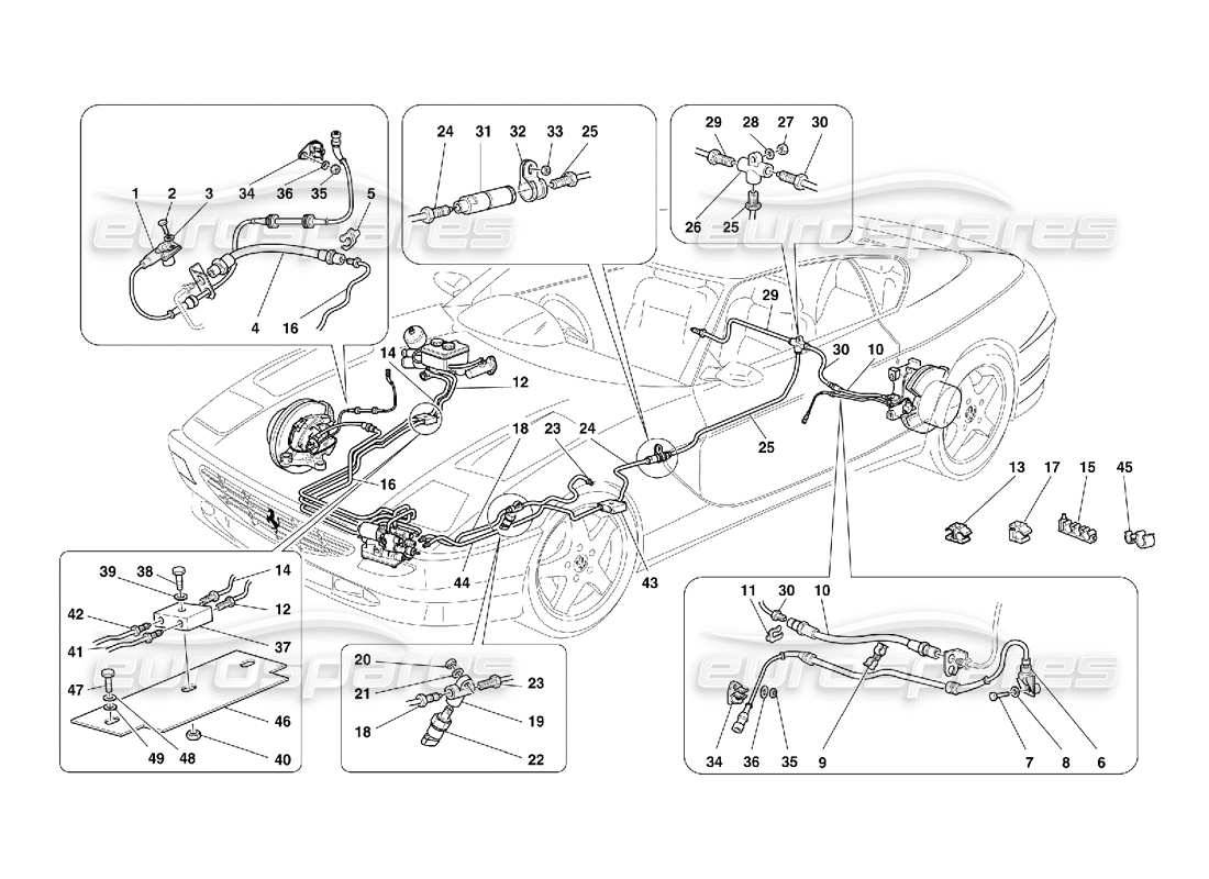 Ferrari 456 GT/GTA Brake System -Valid for GD Part Diagram