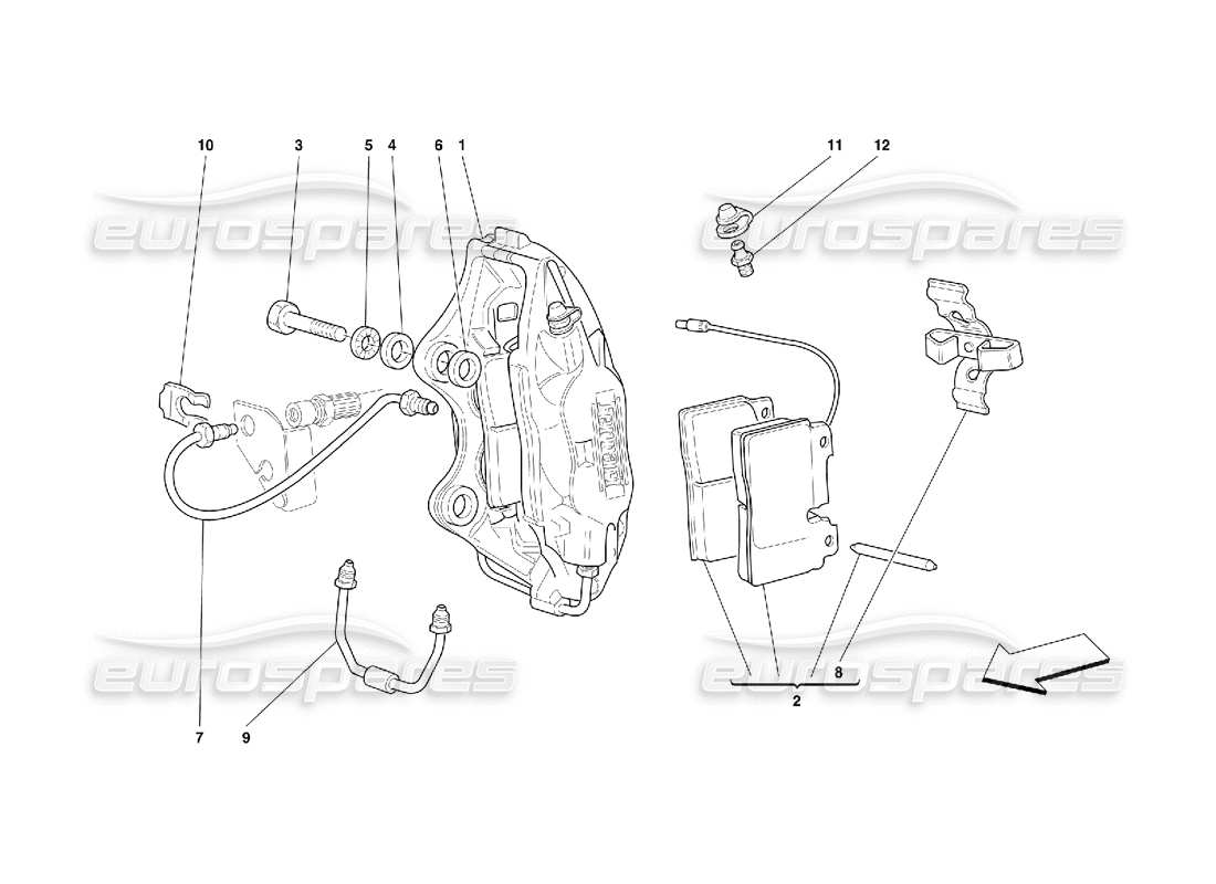 Ferrari 456 GT/GTA Caliper for Front Brake Parts Diagram