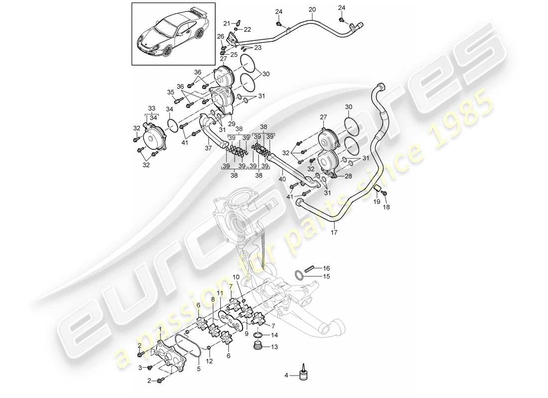 Porsche 997 GT3 (2009) OIL SUPPLY Part Diagram