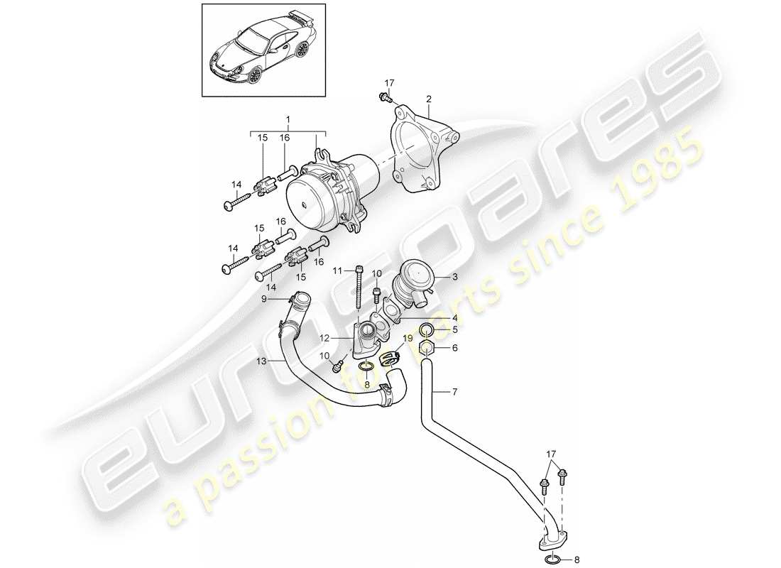 Porsche 997 GT3 (2009) AIR INJECTION Part Diagram