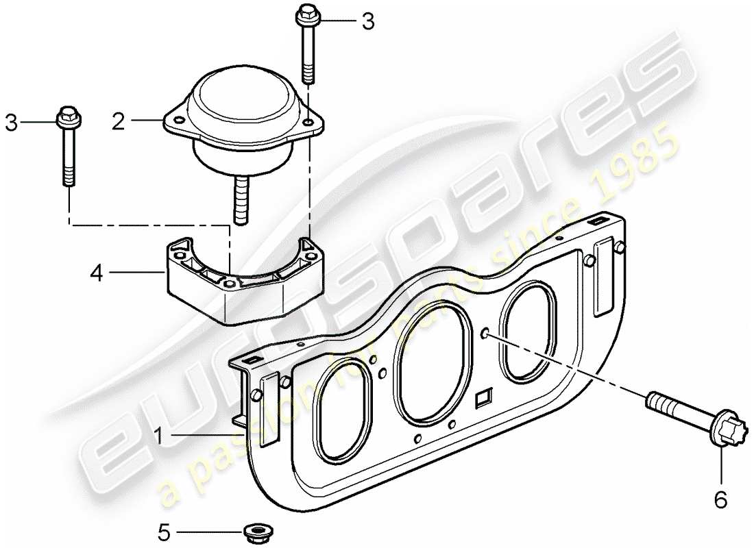 Porsche 997 GT3 (2009) engine suspension Part Diagram