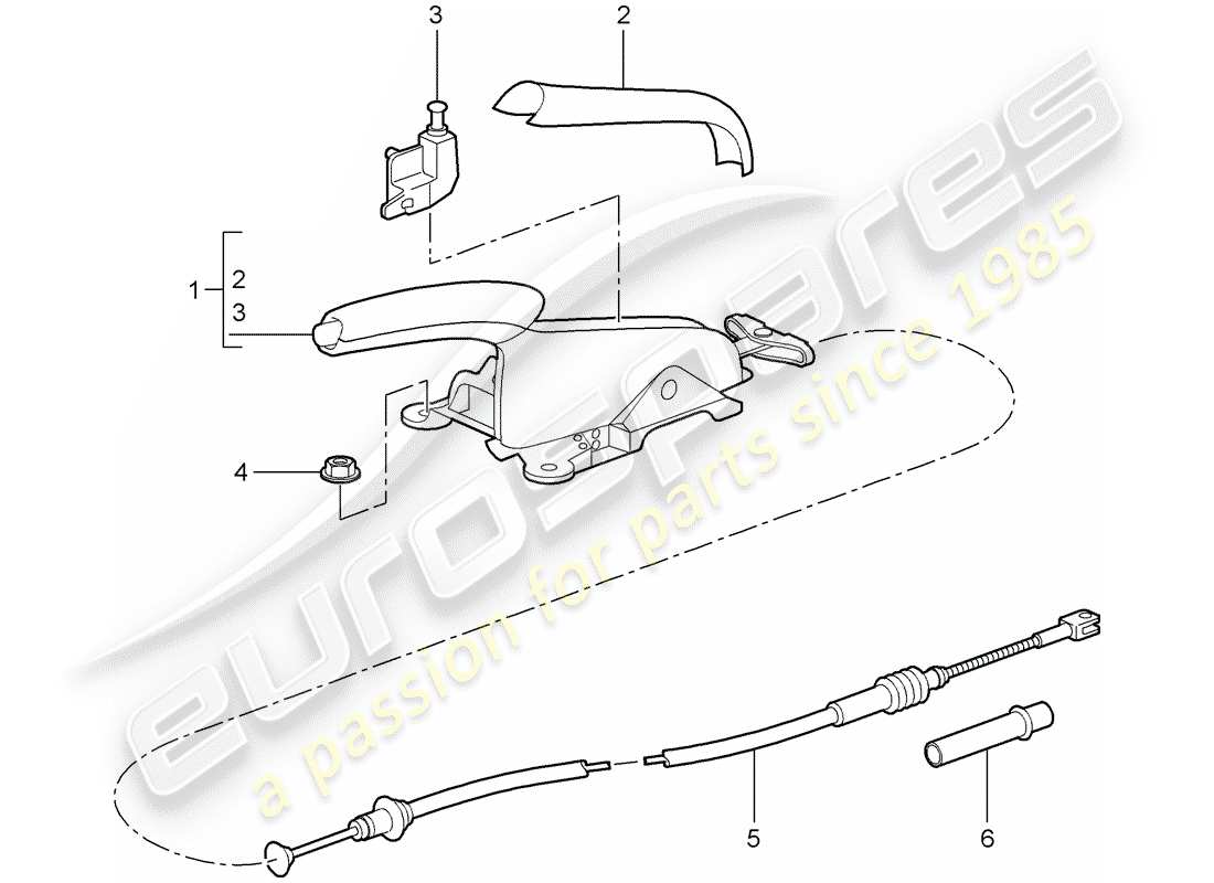 Porsche 997 GT3 (2009) Handbrake Part Diagram
