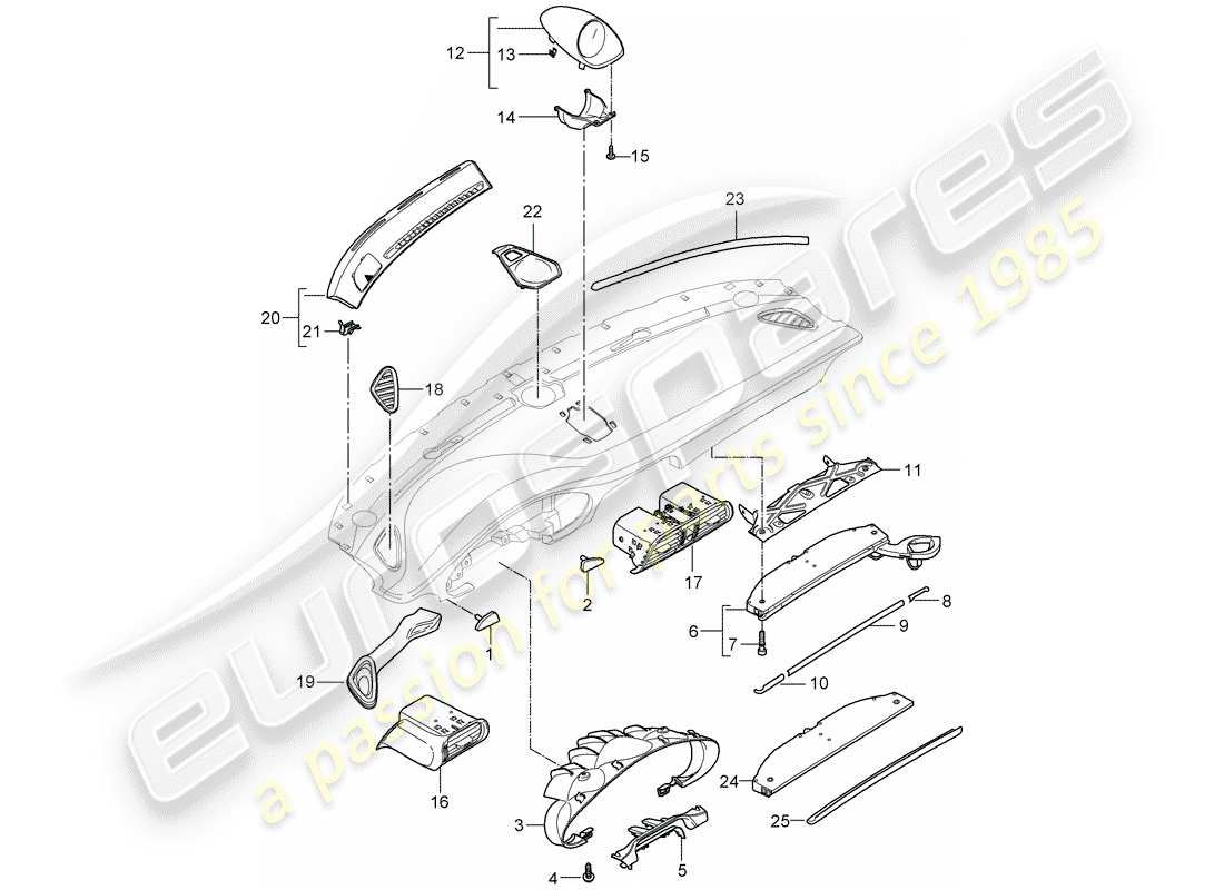 Porsche 997 GT3 (2009) Accessories Part Diagram
