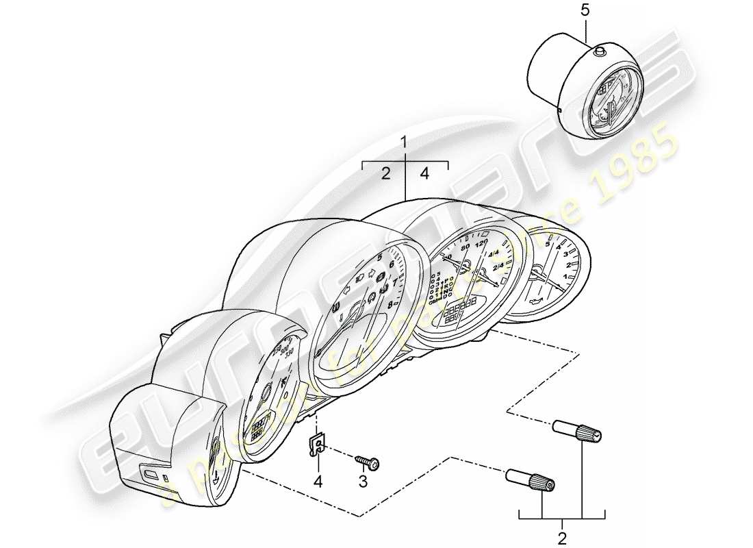 Porsche 997 GT3 (2009) Instruments Part Diagram