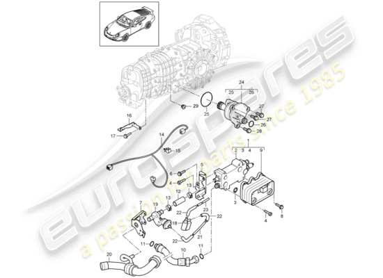 a part diagram from the Porsche 997 GT3 parts catalogue