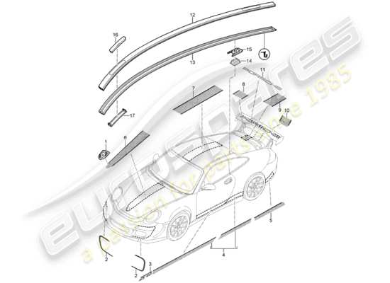 a part diagram from the Porsche 997 GT3 parts catalogue