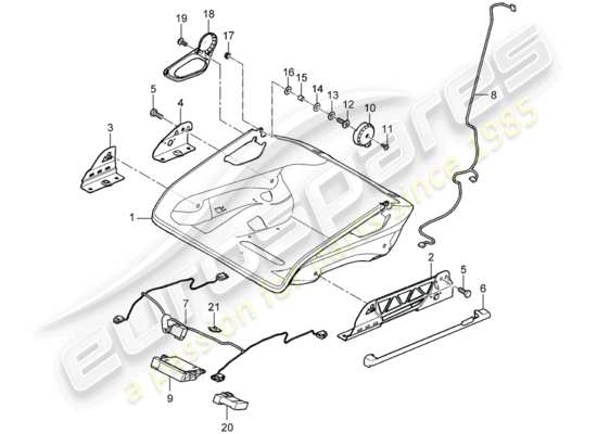 a part diagram from the Porsche 997 GT3 parts catalogue