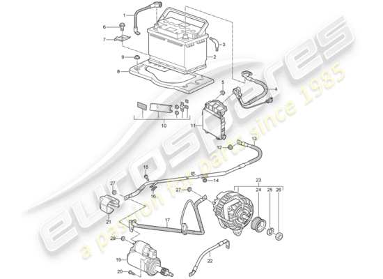 a part diagram from the Porsche 997 GT3 parts catalogue