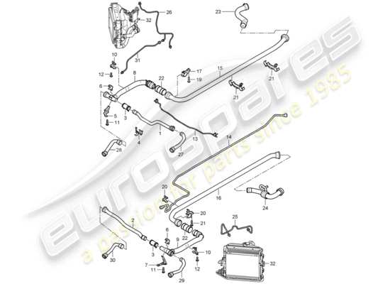a part diagram from the Porsche 997 GT3 parts catalogue