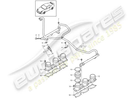 a part diagram from the Porsche 997 GT3 parts catalogue