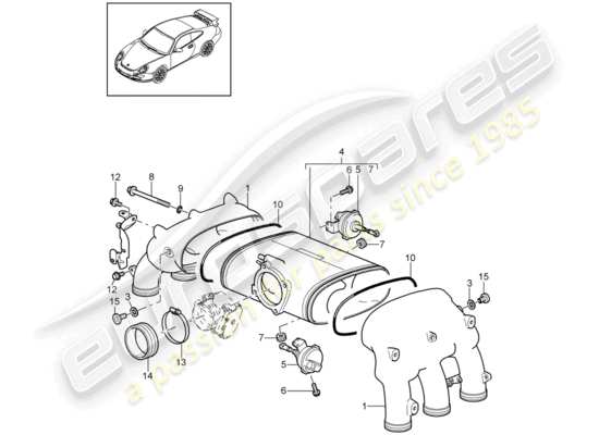 a part diagram from the Porsche 997 GT3 parts catalogue