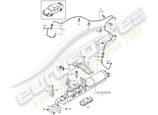 a part diagram from the Porsche 997 GT3 parts catalogue