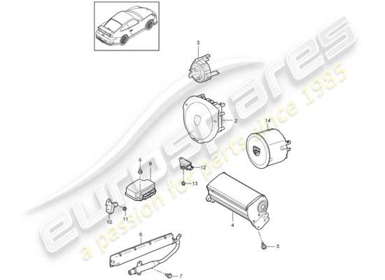 a part diagram from the Porsche 997 GT3 parts catalogue