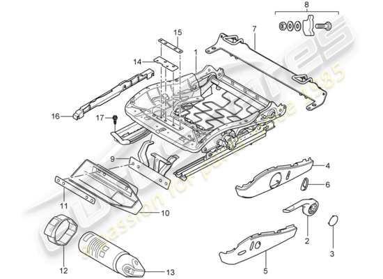 a part diagram from the Porsche 997 GT3 parts catalogue