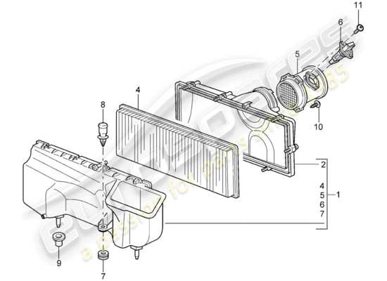 a part diagram from the Porsche 997 GT3 parts catalogue