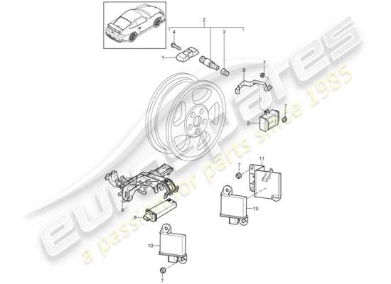 a part diagram from the Porsche 997 GT3 parts catalogue