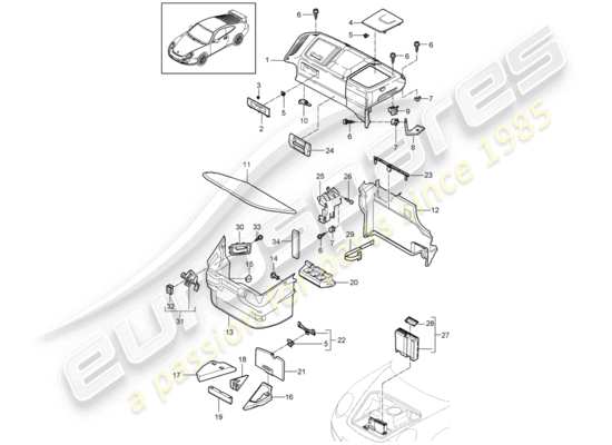 a part diagram from the Porsche 997 GT3 parts catalogue