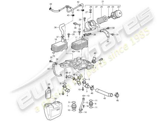 a part diagram from the Porsche 997 T/GT2 parts catalogue