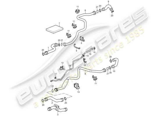 a part diagram from the Porsche 997 T/GT2 parts catalogue