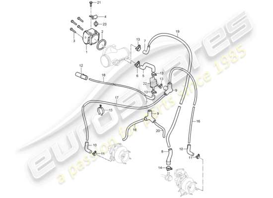 a part diagram from the Porsche 997 T/GT2 parts catalogue