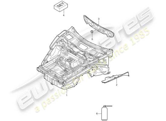 a part diagram from the Porsche 997 T/GT2 parts catalogue