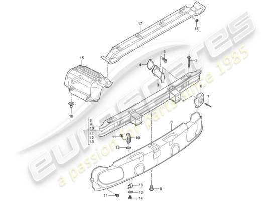 a part diagram from the Porsche 997 T/GT2 parts catalogue