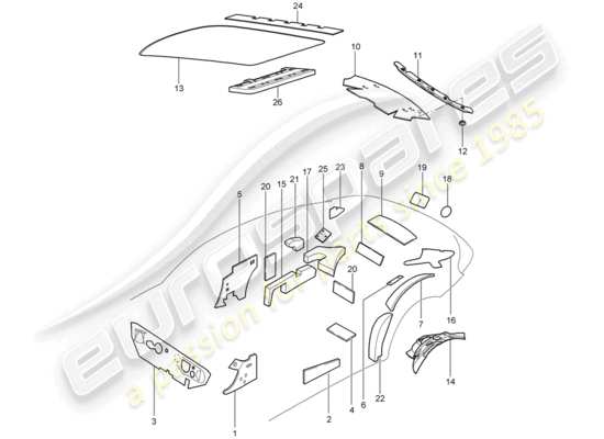 a part diagram from the Porsche 997 T/GT2 parts catalogue