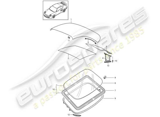 a part diagram from the Porsche 997 T/GT2 parts catalogue