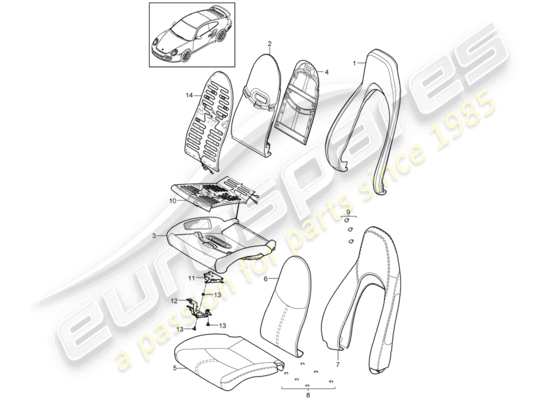 a part diagram from the Porsche 997 T/GT2 parts catalogue