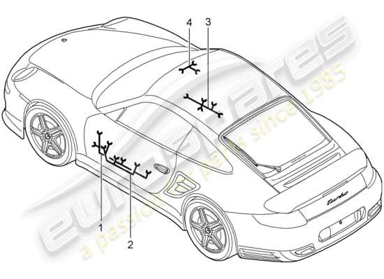 a part diagram from the Porsche 997 T/GT2 parts catalogue