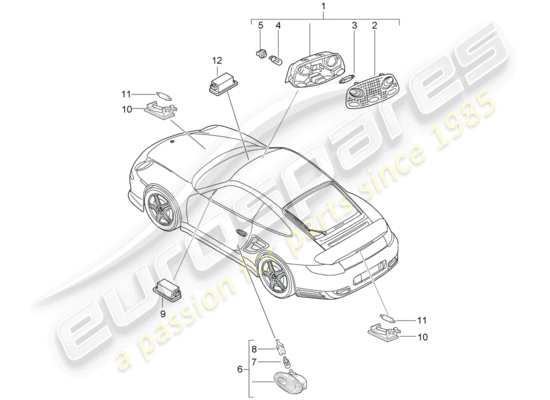 a part diagram from the Porsche 997 T/GT2 parts catalogue