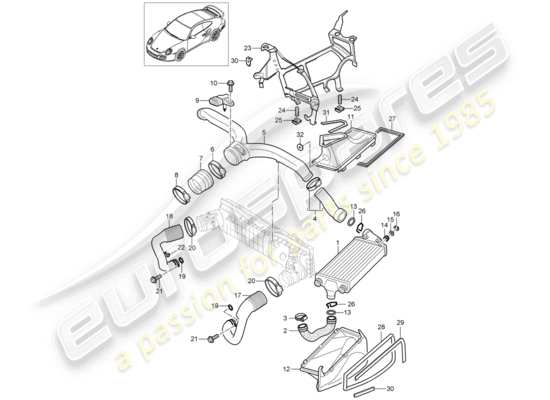 a part diagram from the Porsche 997 T/GT2 parts catalogue