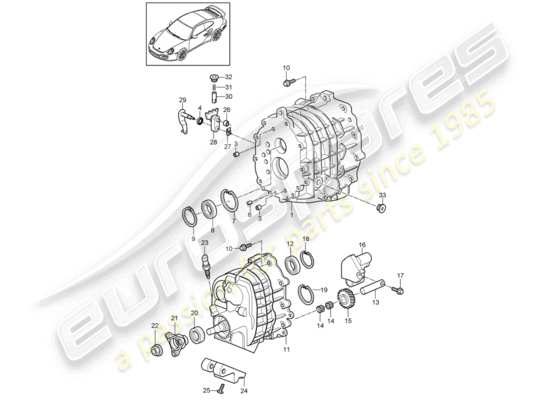 a part diagram from the Porsche 997 T/GT2 parts catalogue