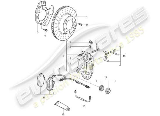 a part diagram from the Porsche 997 T/GT2 parts catalogue