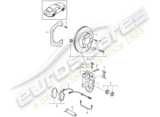 a part diagram from the Porsche 997 T/GT2 parts catalogue