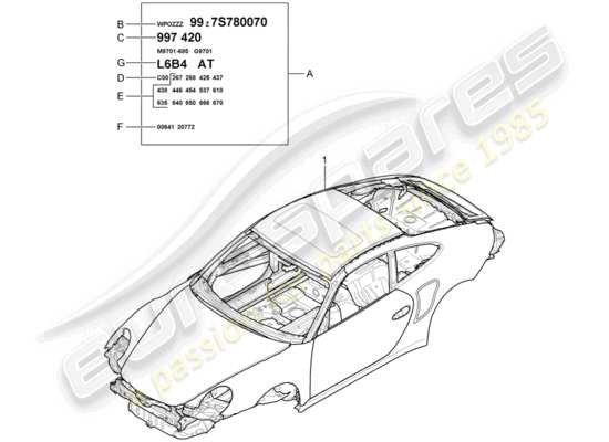 a part diagram from the Porsche 997 T/GT2 parts catalogue