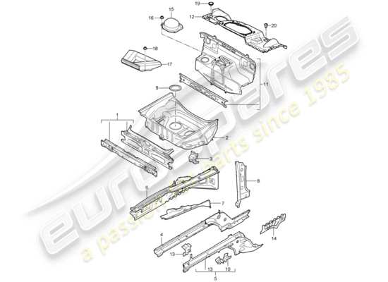 a part diagram from the Porsche 997 T/GT2 parts catalogue