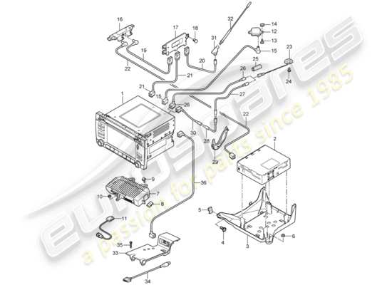 a part diagram from the Porsche 997 T/GT2 parts catalogue