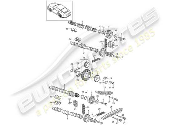 a part diagram from the Porsche 997 T/GT2 parts catalogue