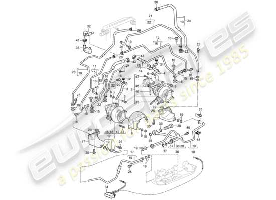 a part diagram from the Porsche 997 T/GT2 parts catalogue