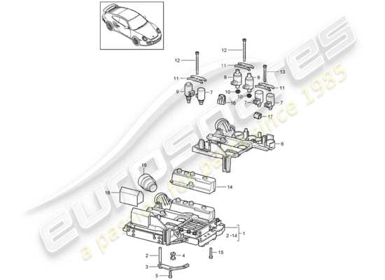 a part diagram from the Porsche 997 T/GT2 parts catalogue