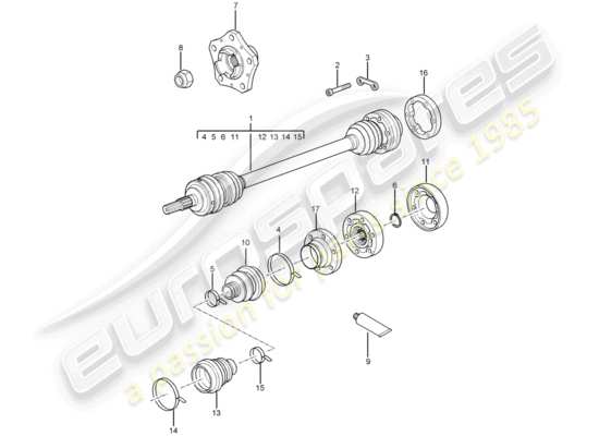 a part diagram from the Porsche 997 T/GT2 parts catalogue