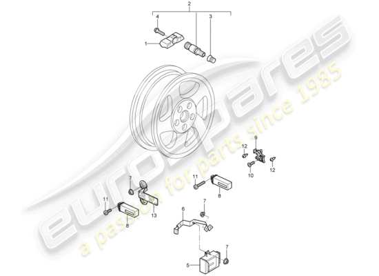 a part diagram from the Porsche 997 T/GT2 parts catalogue