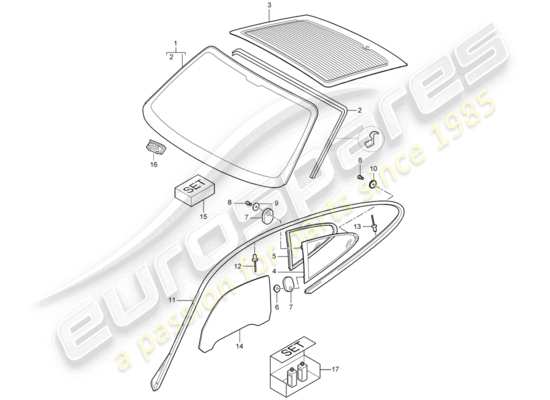 a part diagram from the Porsche 997 T/GT2 parts catalogue