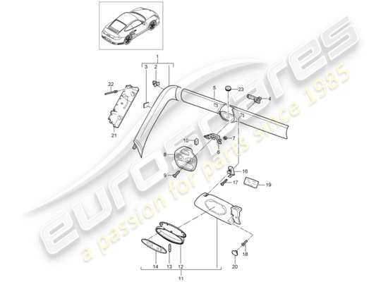 a part diagram from the Porsche 997 T/GT2 parts catalogue