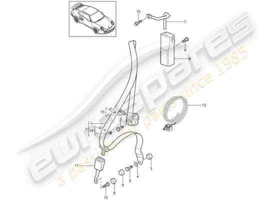 a part diagram from the Porsche 997 T/GT2 parts catalogue