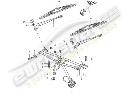 a part diagram from the Porsche 997 T/GT2 parts catalogue