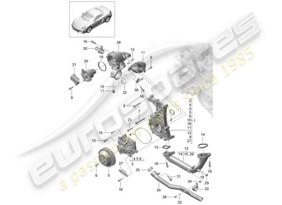 a part diagram from the Porsche Boxster 981 (2012) parts catalogue