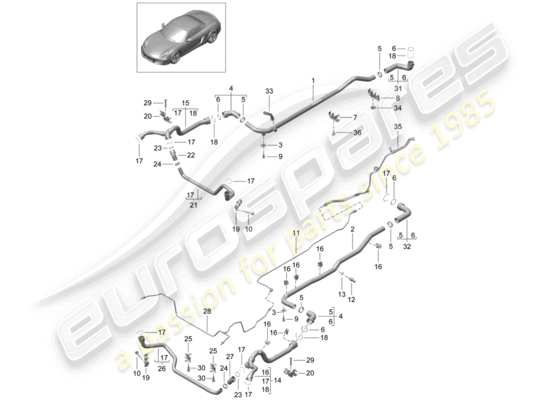 a part diagram from the Porsche Boxster 981 (2012) parts catalogue