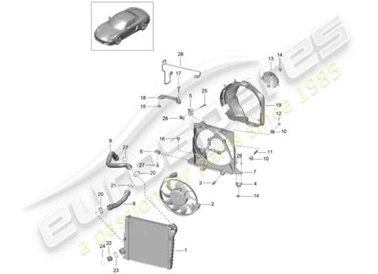 a part diagram from the Porsche Boxster 981 (2012) parts catalogue